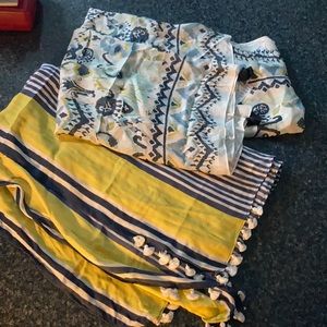 Stella and Dot scarves pair Ikat and stripes